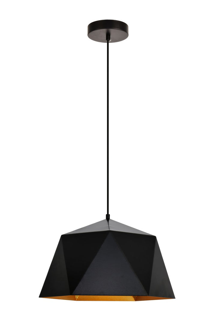 Collection Pendant D15.0'' H9.6 Lt:1 Black and Gold Finish by Living District