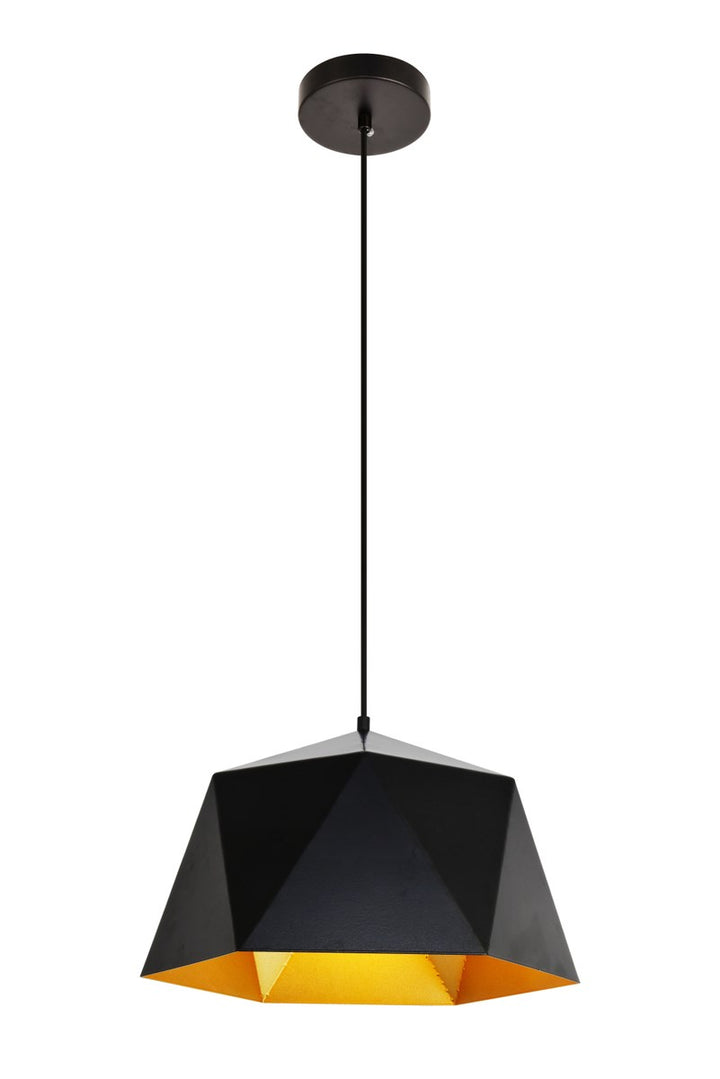 Collection Pendant D15.0'' H9.6 Lt:1 Black and Gold Finish