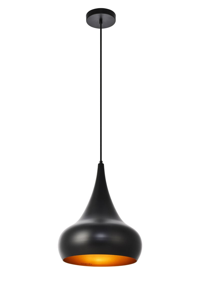 Collection Pendant D11.5in H15in Lt:1 Black Finish by Living District
