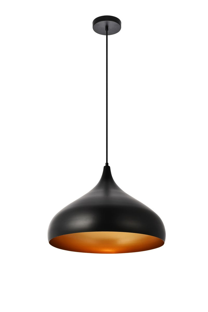 Collection Pendant D16.5in H12in Lt:1 Black Finish by Living District