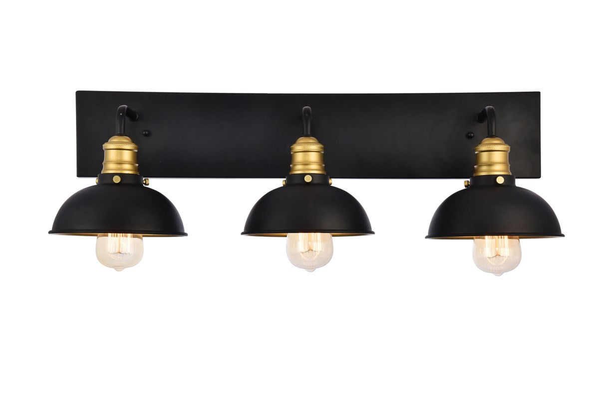 Collection Wall Sconce D27 H8.3 Lt:3 Black and Brass Finish by Living District