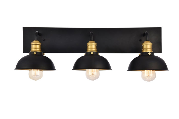 Collection Wall Sconce D27 H8.3 Lt:3 Black and Brass Finish by Living District
