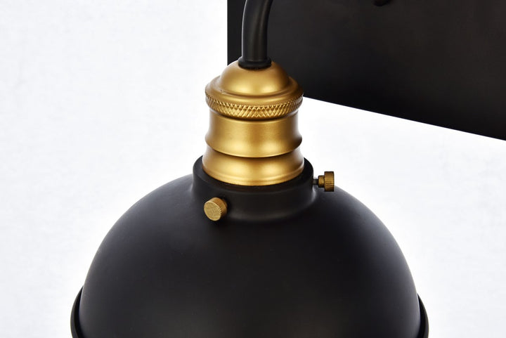Collection Wall Sconce D27 H8.3 Lt:3 Black and Brass Finish