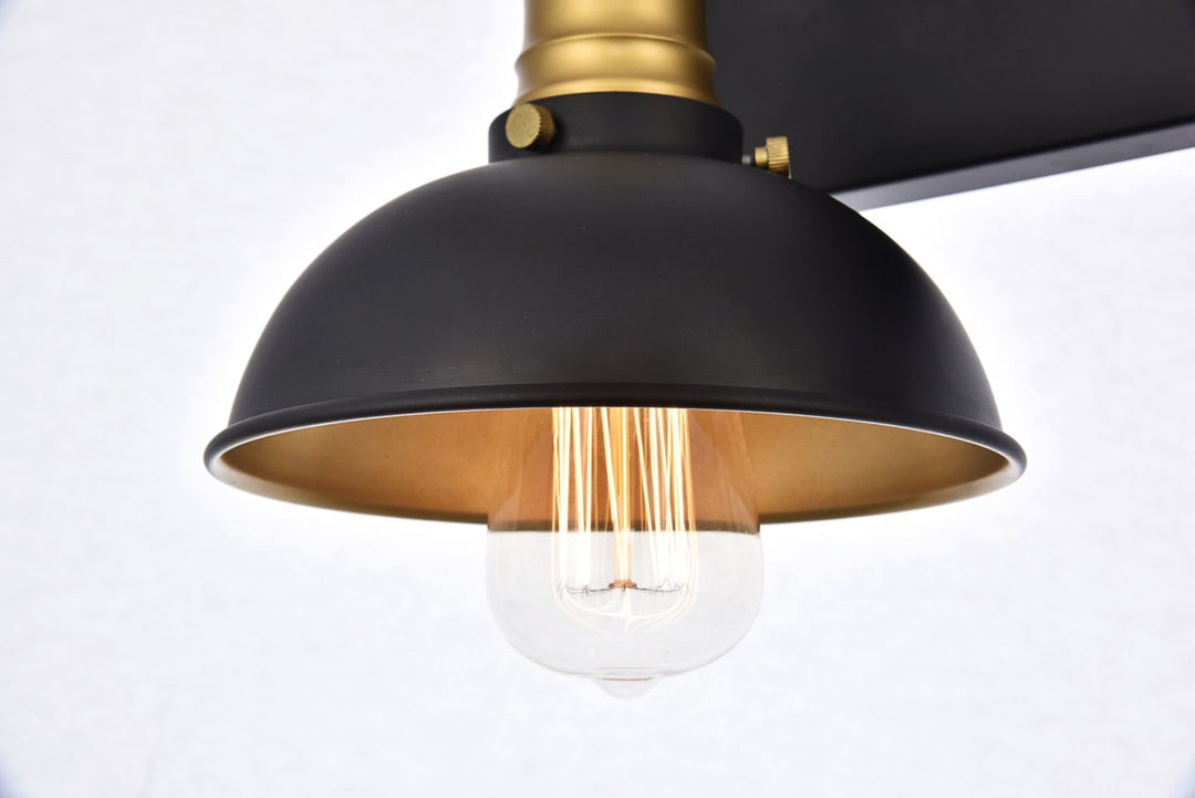 Collection Wall Sconce D27 H8.3 Lt:3 Black and Brass Finish