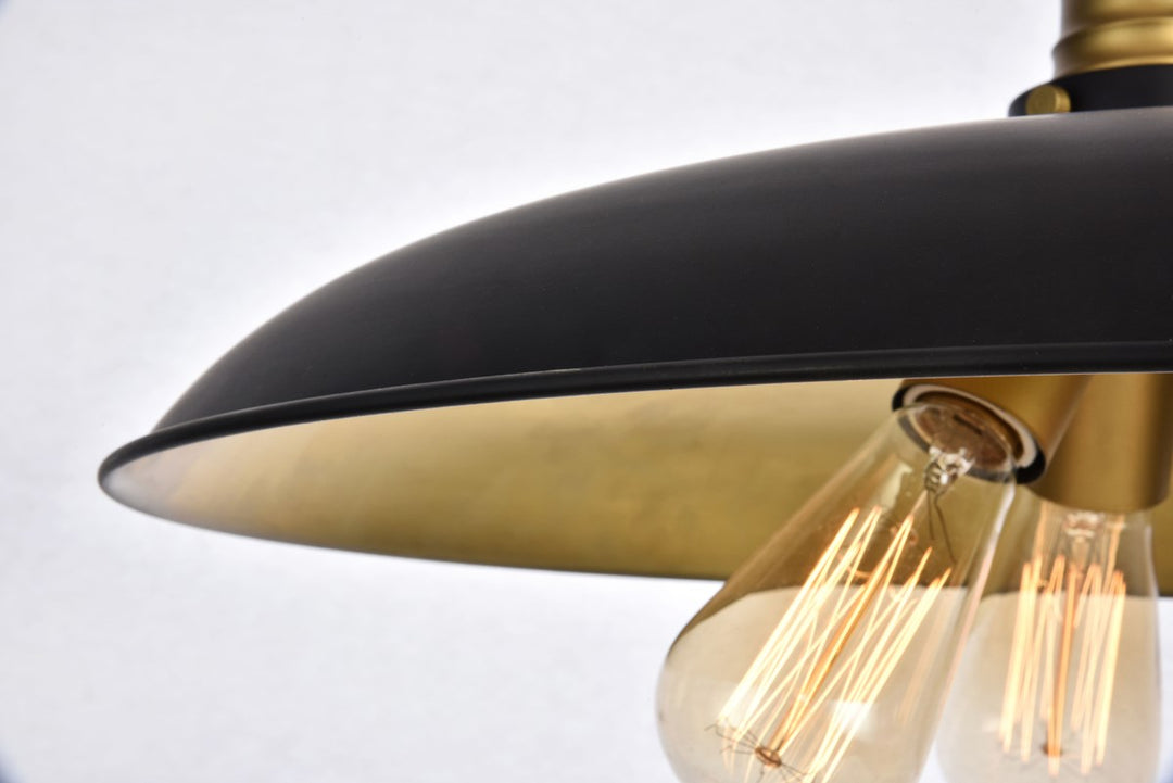 Collection Chandelier D20.5 H6.5 Lt:3 Black and Brass Finish