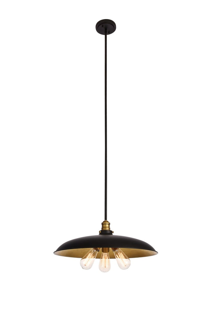 Collection Chandelier D20.5 H6.5 Lt:3 Black and Brass Finish