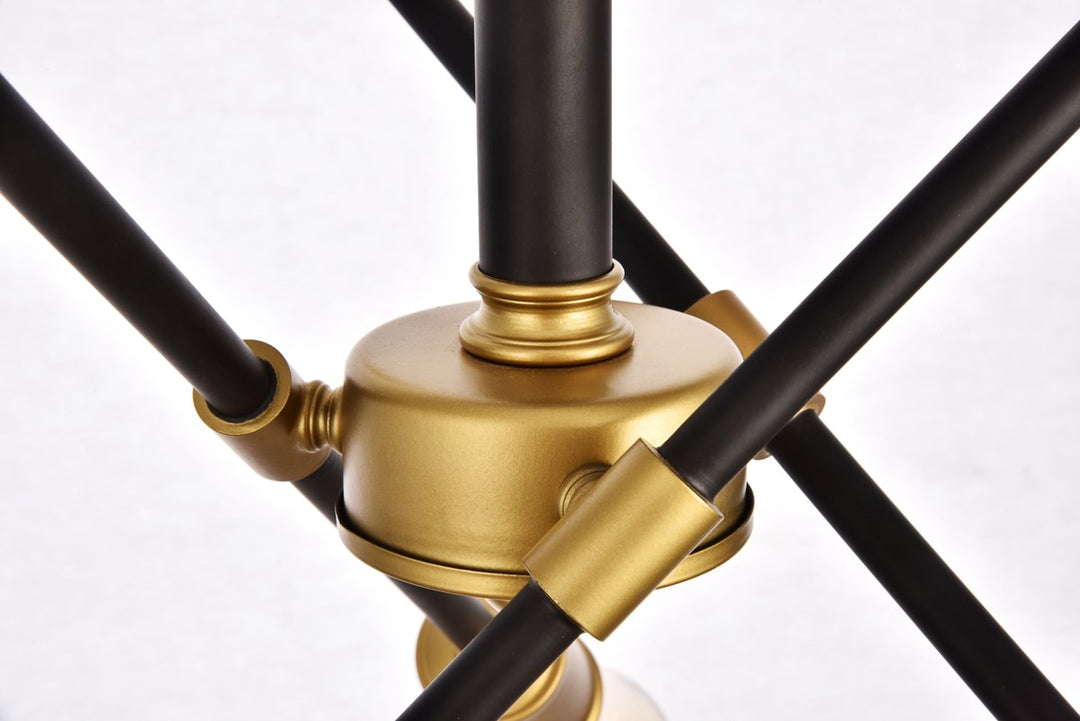 Collection Flushmount D17.1 H16.6 Lt:6 Black and Brass Finish