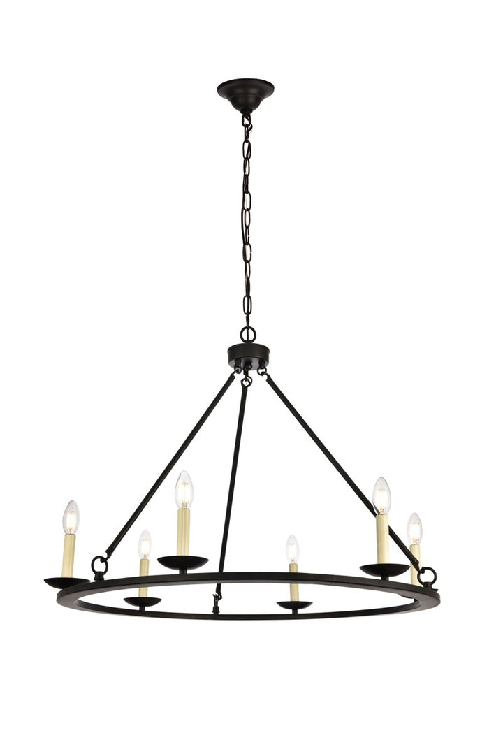 Collection Chandelier D32.4 H23.25 Lt:6 Black Finish