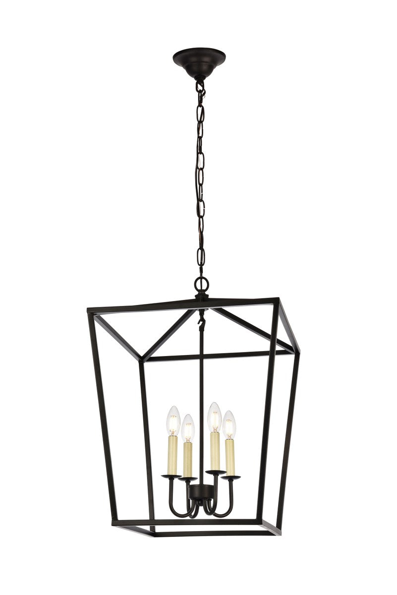 Collection Pendant D17 H24.25 Lt:4 Black Finish