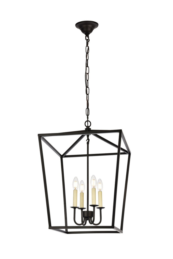 Collection Pendant D17 H24.25 Lt:4 Black Finish