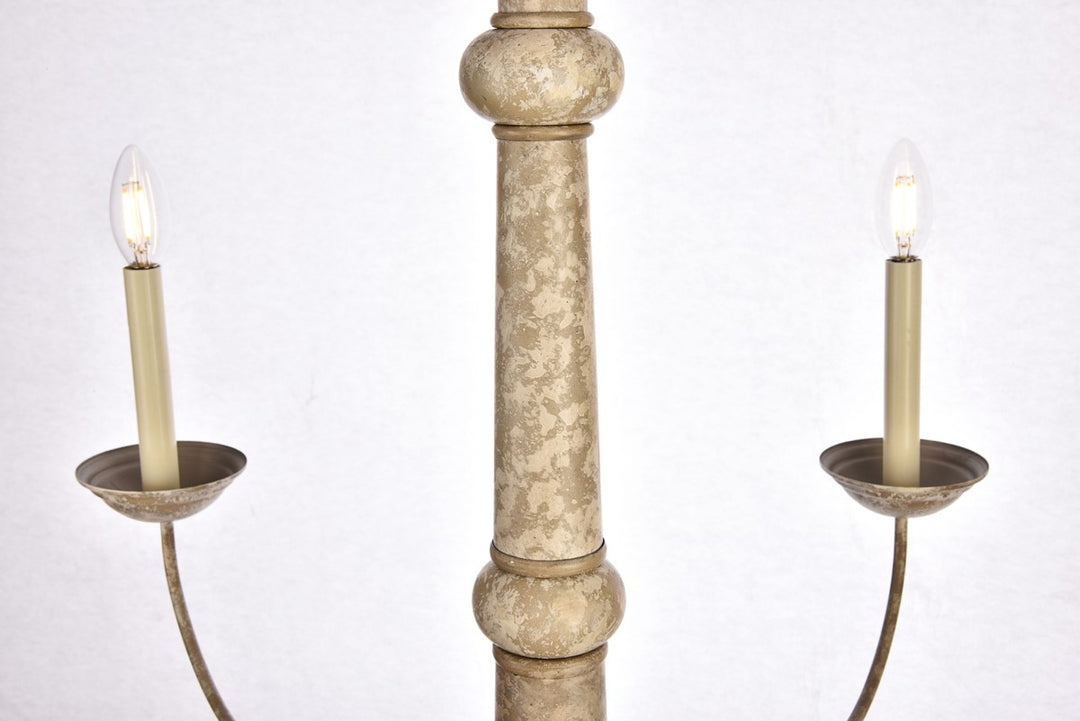 Collection Chandelier D39.8 H24 Lt:6 Weathered Dove Finish