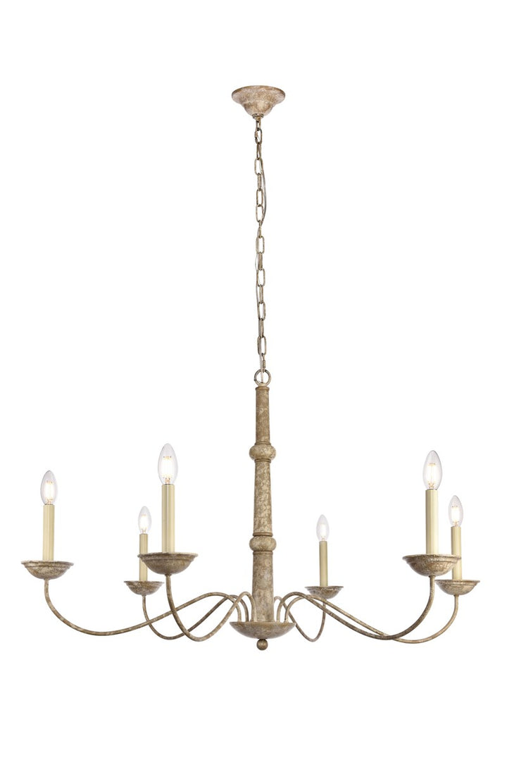 Collection Chandelier D39.8 H24 Lt:6 Weathered Dove Finish