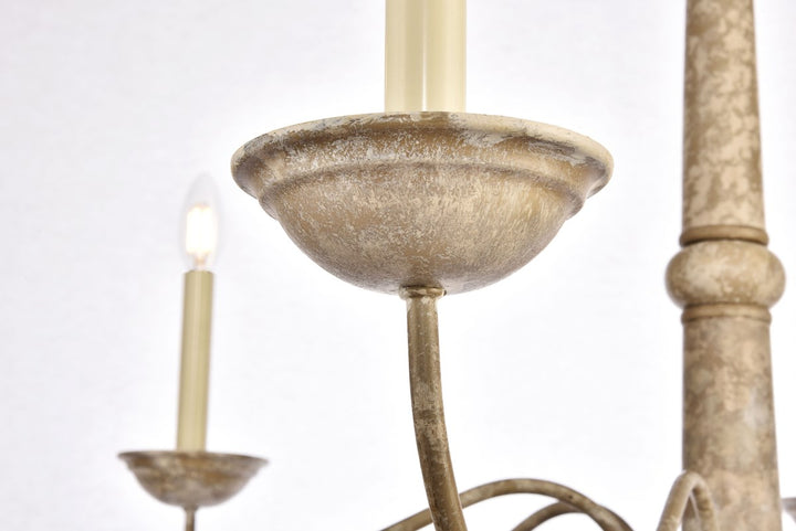 Collection Chandelier D39.8 H24 Lt:6 Weathered Dove Finish