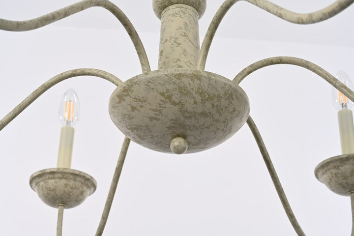 Collection Chandelier D35 H21.6 Lt:6 Weathered Dove Finish