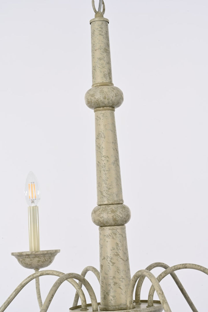 Collection Chandelier D35 H21.6 Lt:6 Weathered Dove Finish