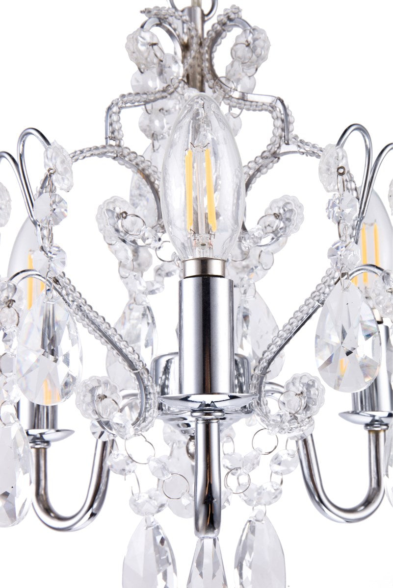 Collection Pendant D9.5 H12.2 Lt:3 Chrome Finish