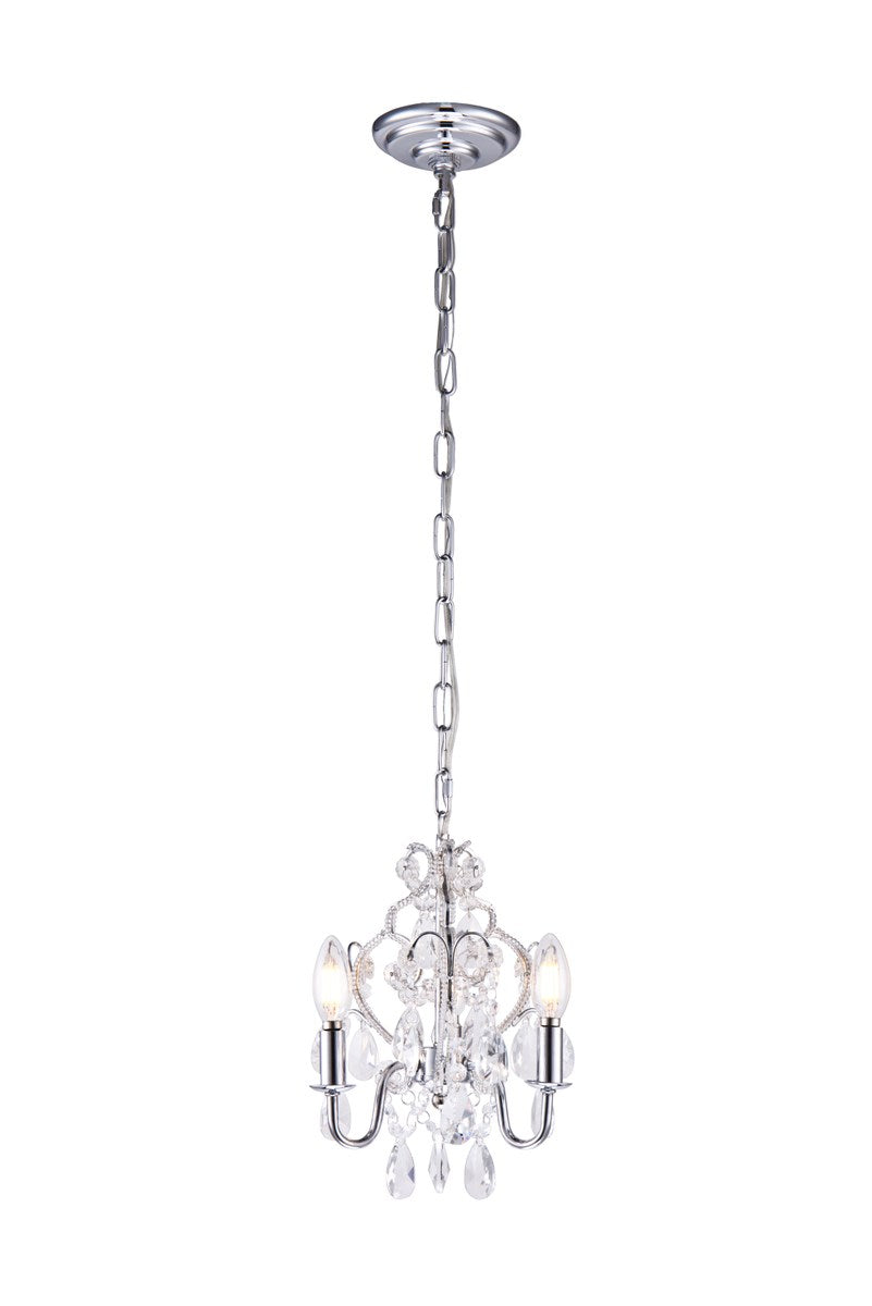 Collection Pendant D9.5 H12.2 Lt:3 Chrome Finish
