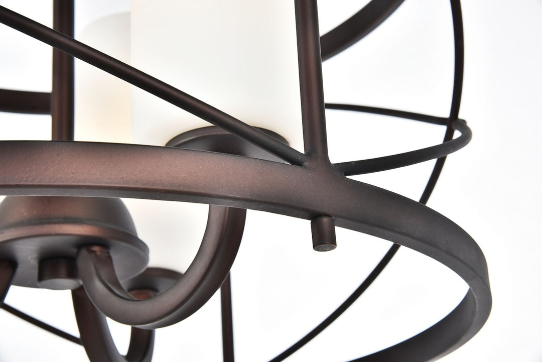 Collection Pendant D15.8 H17.3 Lt:3 Dark Copper Brown and frosted white Finish