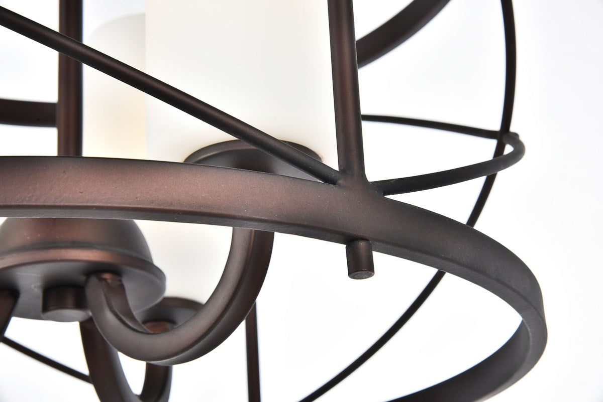 Collection Pendant D15.8 H17.3 Lt:3 Dark Copper Brown and frosted white Finish