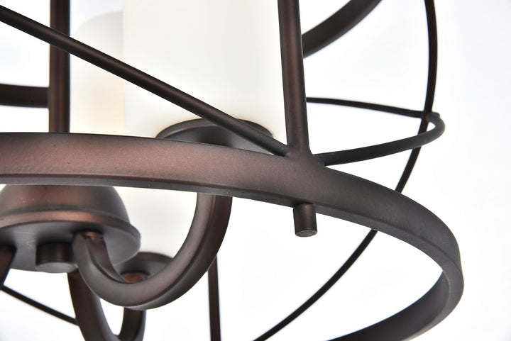Collection Pendant D15.8 H17.3 Lt:3 Dark Copper Brown and frosted white Finish