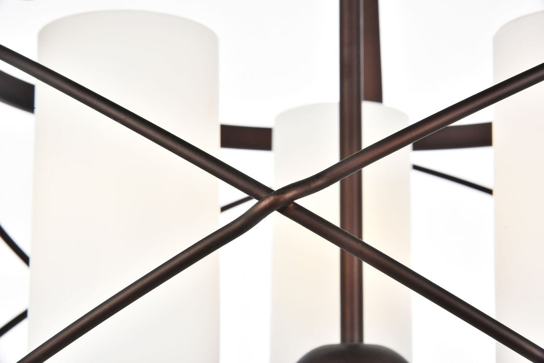 Collection Pendant D15.8 H17.3 Lt:3 Dark Copper Brown and frosted white Finish