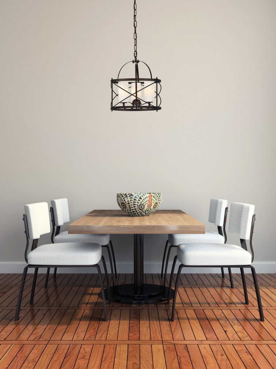Collection Pendant D15.8 H17.3 Lt:3 Dark Copper Brown and frosted white Finish