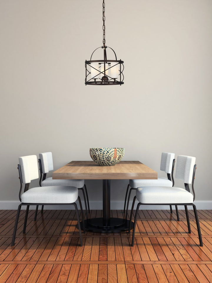 Collection Pendant D15.8 H17.3 Lt:3 Dark Copper Brown and frosted white Finish