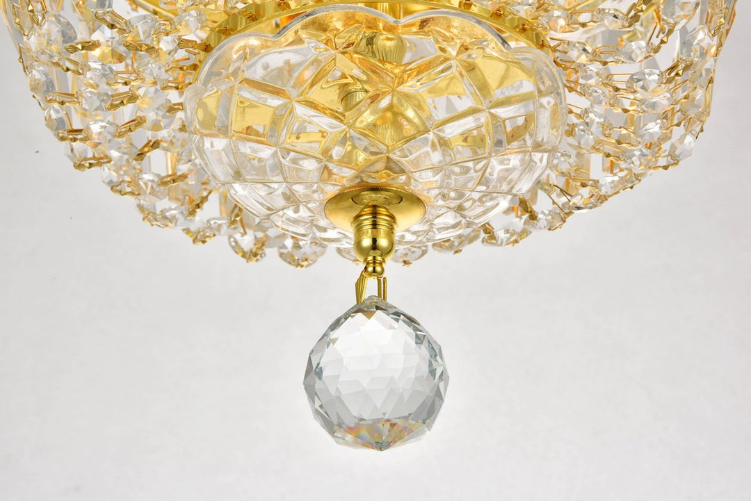 Collection Flush Mount D10in H8in Lt:4 Gold Finish
