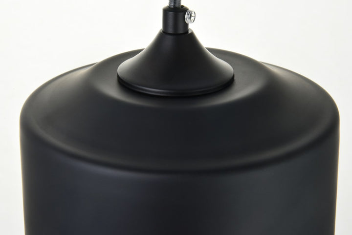 1 Light Black Pendant With Clear Glass