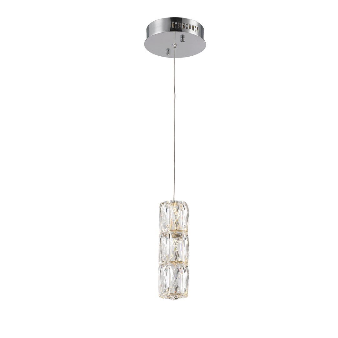 LED light Chrome Pendant Clear Elegant Cut Crystal by Elegant Lighting