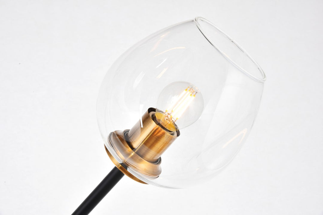 11 Light In Light Antique Brass And Flat Black Pendant