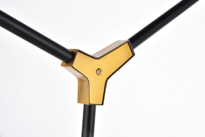 5 Light In Light Antique Brass And Flat Black Pendant