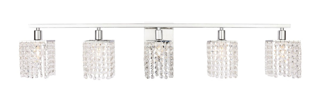 5 Light Chrome And Clear Crystals Wall Sconce by Living District