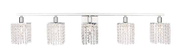 5 Light Chrome And Clear Crystals Wall Sconce by Living District