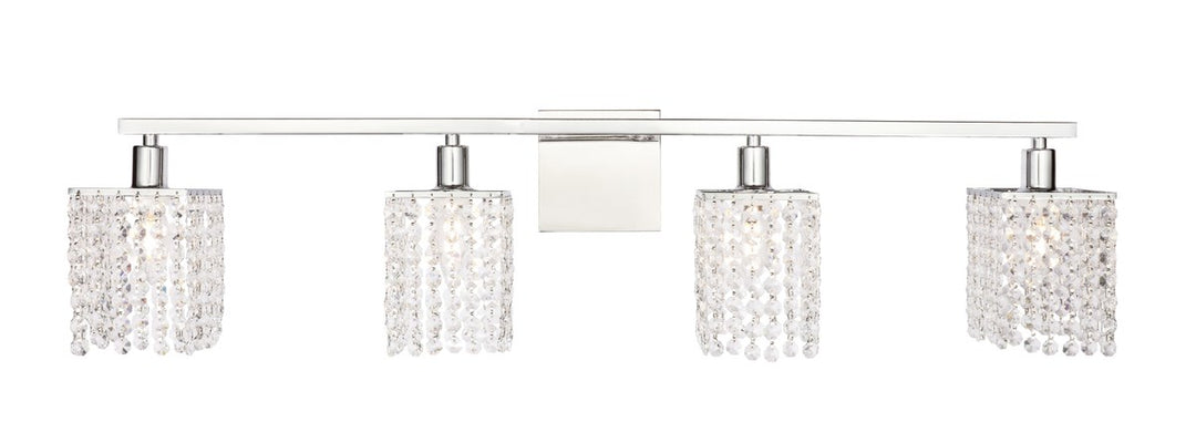 4 Light Chrome And Clear Crystals Wall Sconce by Living District