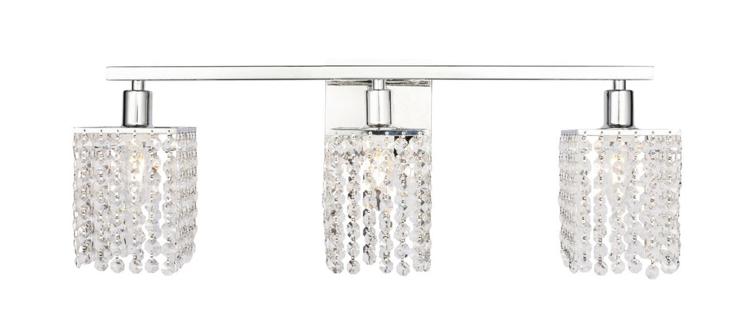 3 Light Chrome And Clear Crystals Wall Sconce by Living District