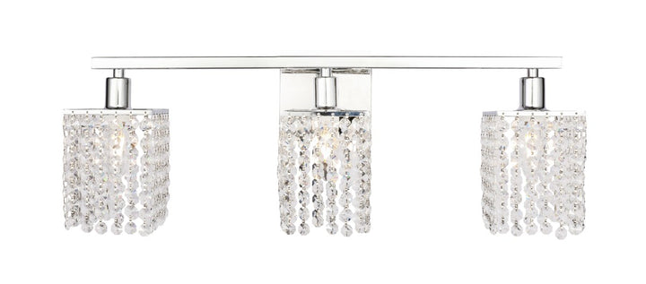 3 Light Chrome And Clear Crystals Wall Sconce by Living District