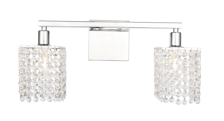 2 Light Chrome And Clear Crystals Wall Sconce by Living District