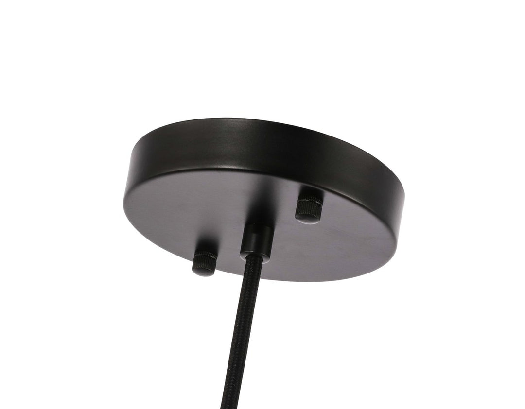 1 Light Black And Frosted White Glass Pendant