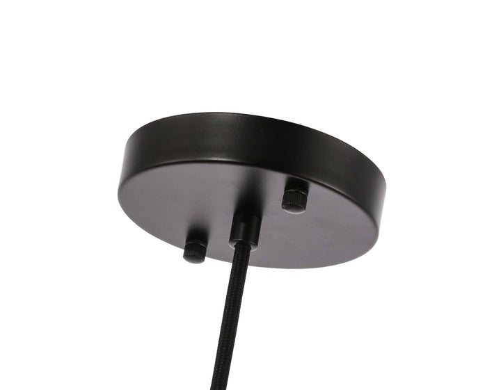 1 Light Black And Frosted White Glass Pendant