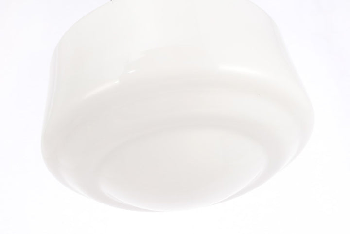 1 Light Black And Frosted White Glass Flush Mount