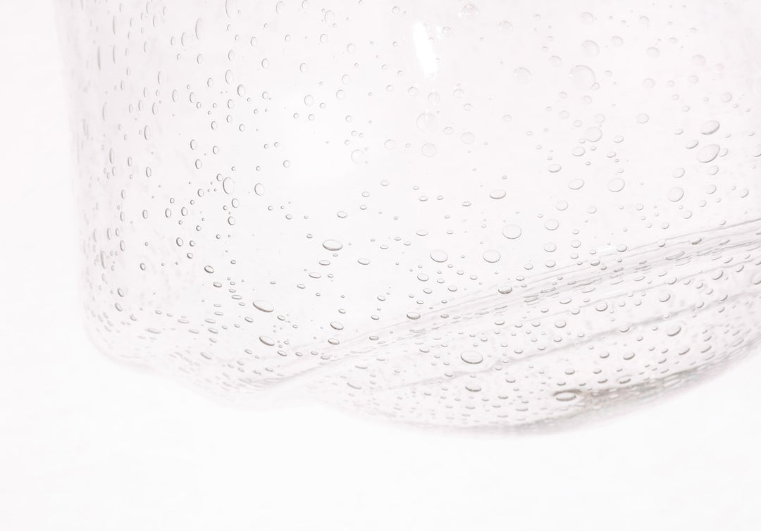 1 Light Black And Clear Seeded Glass Flush Mount