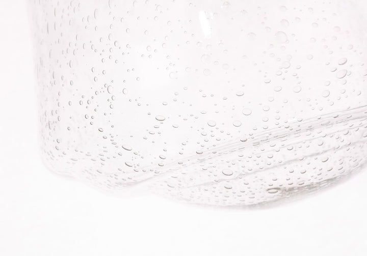 1 Light Black And Clear Seeded Glass Flush Mount