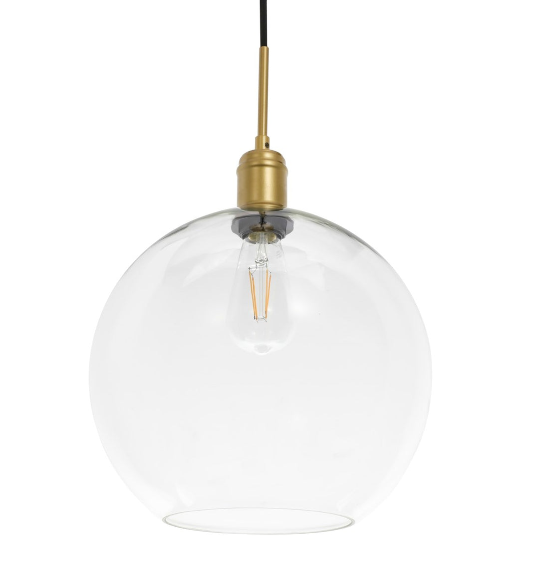1 Light Brass And Clear Glass Pendant
