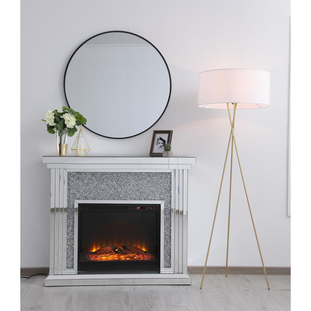 1 Light Brass And White Shade Floor Lamp