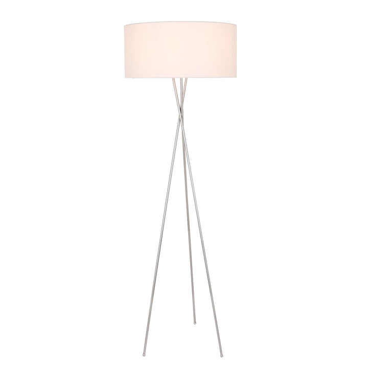 1 Light Silver And White Shade Floor Lamp by Living District