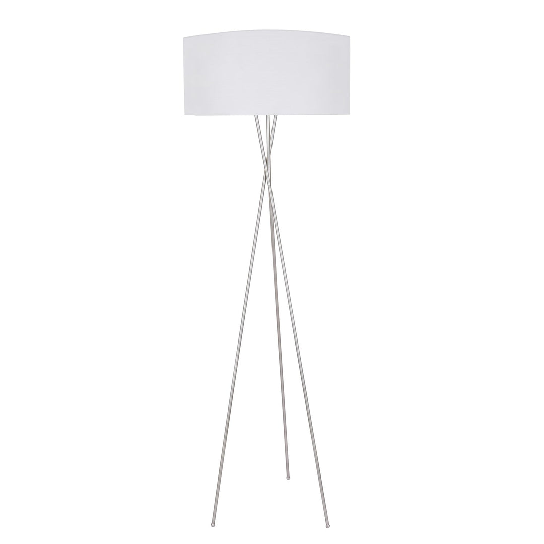1 Light Silver And White Shade Floor Lamp