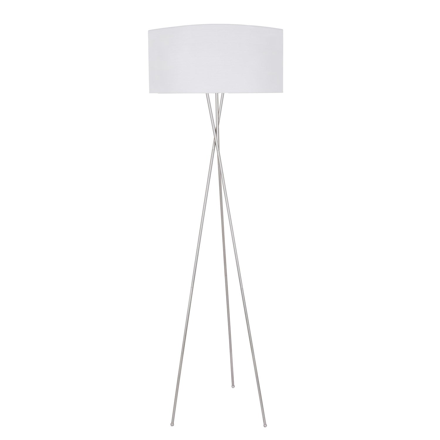 1 Light Silver And White Shade Floor Lamp