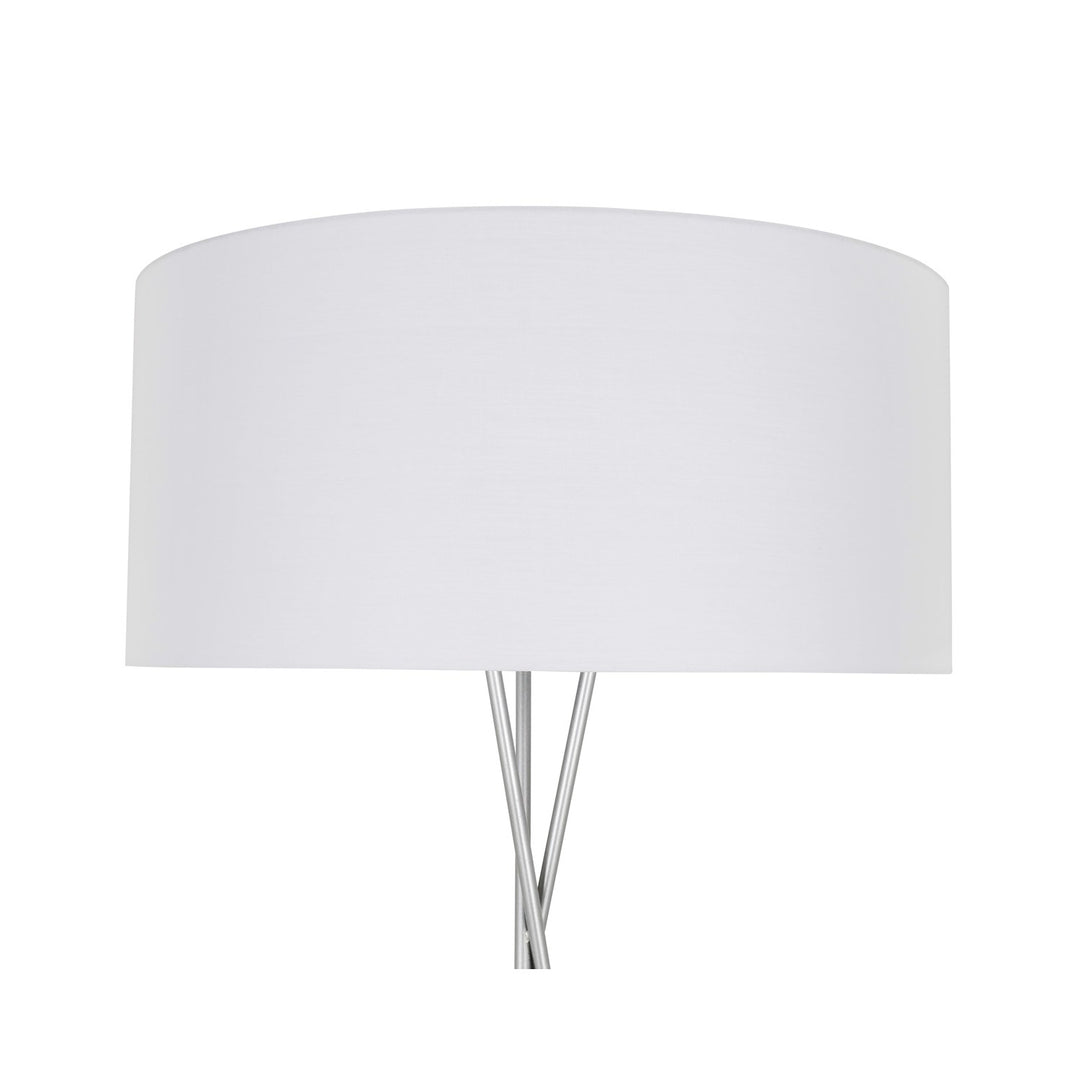 1 Light Silver And White Shade Floor Lamp