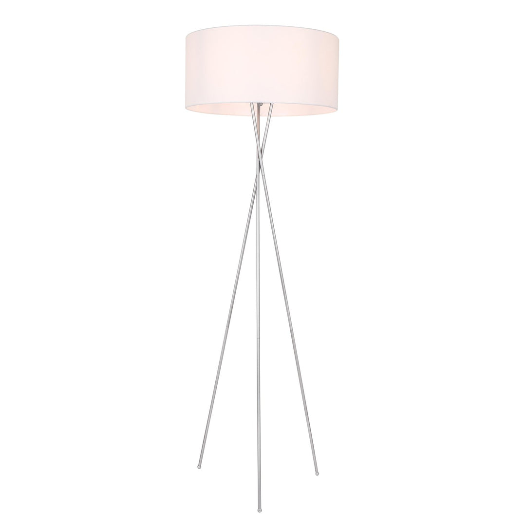 1 Light Silver And White Shade Floor Lamp